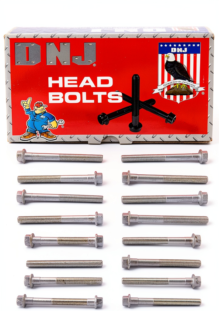 Installing DNJ Engine Components Hex Head Bolts 1/4-20 on a wooden workbench