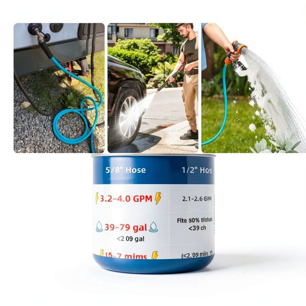 RV Water Hose Blue Cupohus Flexible Polymer 35ft-1