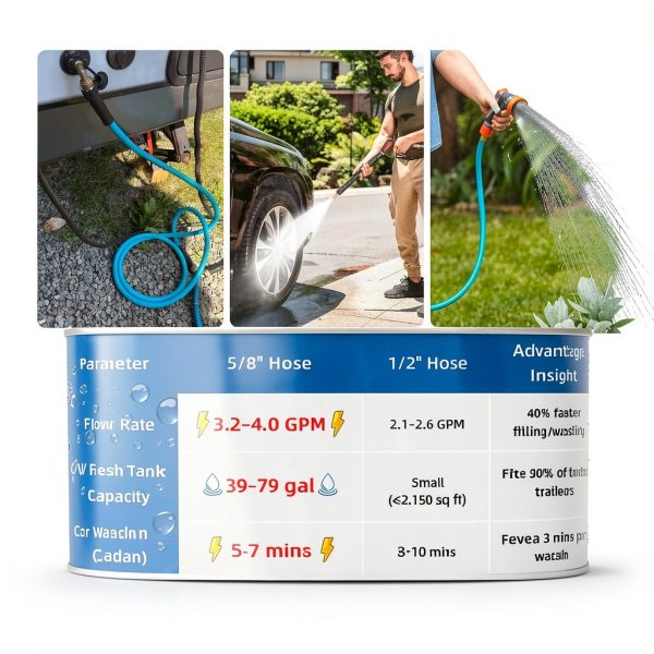RV Freshwater Hose Cupohus Blue Polymer 50FT-1