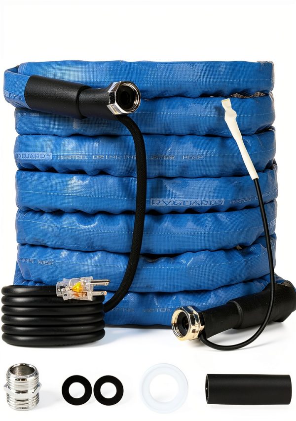 RVGUARD Heated Water Hose 25 ft PVC Freeze Protection-0