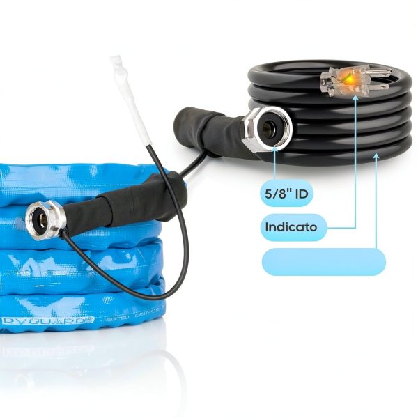 RVGUARD Heated Water Hose 25 ft PVC Freeze Protection-4
