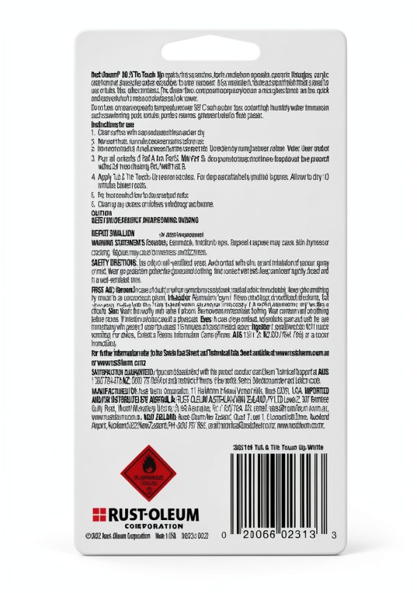 Rust-Oleum Tub & Tile Paint White 2-Part Epoxy Acrylic 11oz Gloss-2