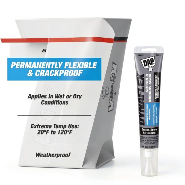 DAP Dynaflex Gutter & Narrow Seam Elastomeric Waterproofer White 4.5Oz-1