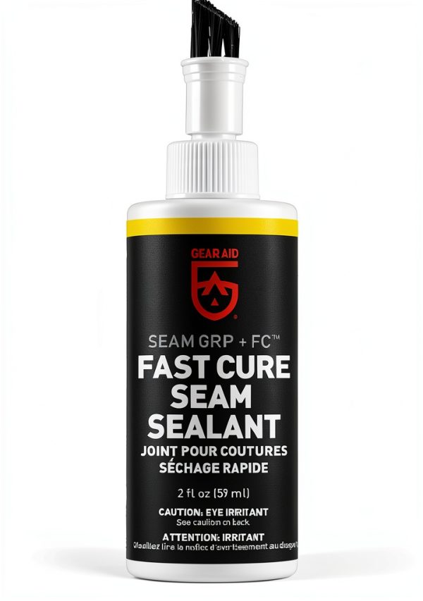 GEAR AID Seam Grip FC Fast Cure Sealant for Sealing Seams on Tents, Rainflies, Shelters, Awnings, Tarps and Pop-ups Made of Nylon, Vinyl, Clear, 2 fl oz-0
